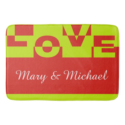 Modern LOVE Banner + je rug. en ideeën Badmat (Voorkant)