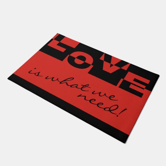 Modern LOVE Banner + je rug. en ideeën Deurmat (Schuin)