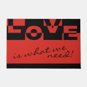Modern LOVE Banner + je rug. en ideeën Deurmat (Voorkant)