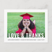 Modern Love & Bedankt 2 Foto Afstuderen Dank u Briefkaart (Voorkant)