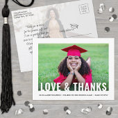 Modern Love & Bedankt 2 Foto Afstuderen Dank u Briefkaart