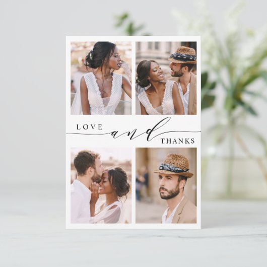 Modern Love & Bedankt 4 Photo Wedding (Staand voorkant)