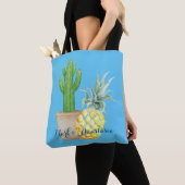 Modern Love Blue Pineapple and Cactus Tote Bag (Dichtbij)