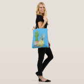Modern Love Blue Pineapple and Cactus Tote Bag (Op model)