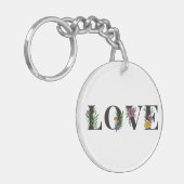 Modern Love Bright Colors Floral Sleutelhanger (Voorkant Links)