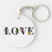 Modern Love Bright Colors Floral Sleutelhanger (Achterkant)