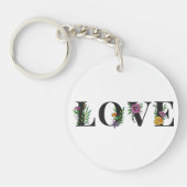 Modern Love Bright Colors Floral Sleutelhanger (Voorkant)
