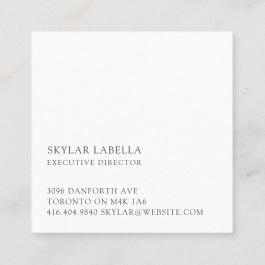 Modern Love Cactus Plant Line-Art Logo & Monogram Vierkante Visitekaartje (Achterkant)