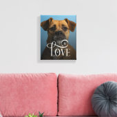 Modern Love Custom Boxer Dog Pets Photo Monogram Canvas Afdruk (Insitu (Woonkamer))