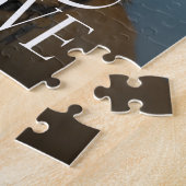 Modern Love Custom Boxer Dog Pets Photo Monogram Legpuzzel (Zijkant)