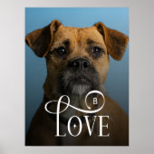 Modern Love Custom Boxer Dog Pets Photo Monogram Poster (Voorkant)