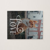 Modern Love Custom Cat Pets Photo Monogram Legpuzzel (Horizontaal)
