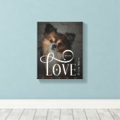 Modern Love Custom Dog Pets Photo Monogram Canvas Afdruk (Insitu (Houten vloer))