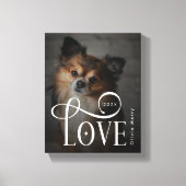 Modern Love Custom Dog Pets Photo Monogram Canvas Afdruk (Voorkant)