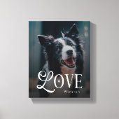 Modern Love Custom Dog Pets Photo Monogram Canvas Afdruk (Voorkant)
