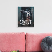 Modern Love Custom Dog Pets Photo Monogram Canvas Afdruk (Insitu (Woonkamer))