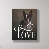 Modern Love Custom Dog Pets Photo Monogram Canvas Afdruk (Voorkant)