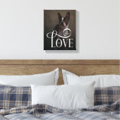 Modern Love Custom Dog Pets Photo Monogram Canvas Afdruk (Insitu (Slaapkamer))