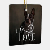 Modern Love Custom Dog Pets Photo Monogram Keramisch Ornament (Rechts)