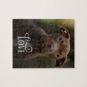 Modern Love Custom Dog Pets Photo Monogram Legpuzzel (Horizontaal)