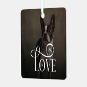 Modern Love Custom Dog Pets Photo Monogram Metalen Ornament (Voorkant links)