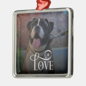 Modern Love Custom Dog Pets Photo Monogram Metalen Ornament (Links)