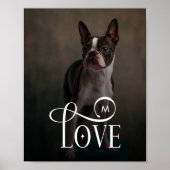Modern Love Custom Dog Pets Photo Monogram Poster (Voorkant)