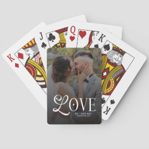 Modern Love Custom Trouw 2 Foto's Koppels Pokerkaarten