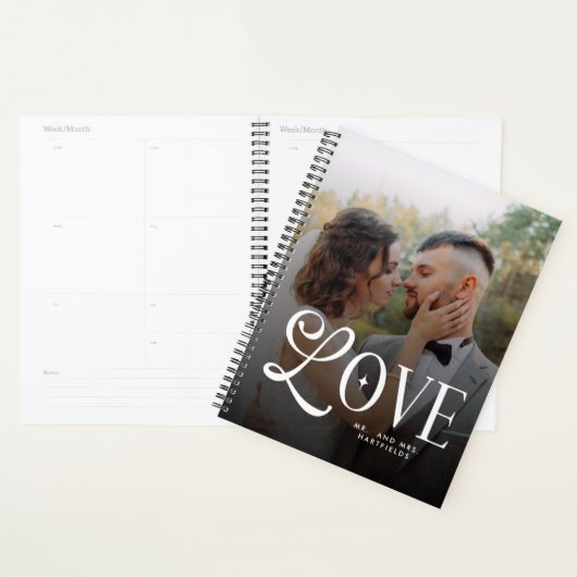 Modern Love Custom Wedding 2 Photos Couples Planner (Display)