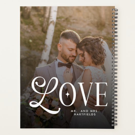 Modern Love Custom Wedding 2 Photos Couples Planner (Achterkant)