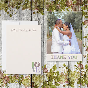 Modern Love Custom Wedding Bedankt Noteer Kaart Notitiekaartje