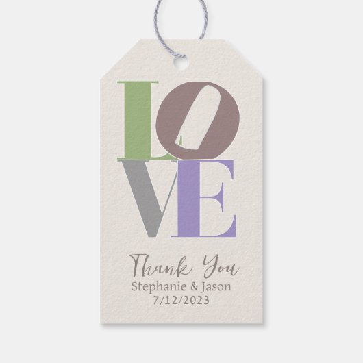 Modern Love Custom Wedding Favor Cadeaulabel (Achterkant)