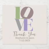 Modern Love Custom Wedding Favor Sparkling Wijnetiket (Enkel label)