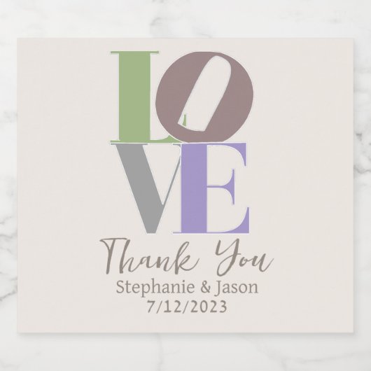 Modern Love Custom Wedding Favor Sparkling Wijnetiket (Enkel label)