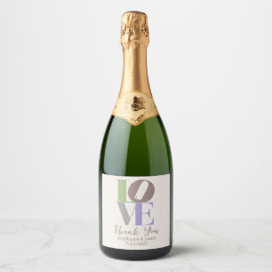 Modern Love Custom Wedding Favor Sparkling Wijnetiket