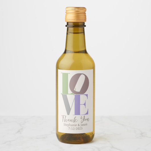 Modern Love Custom Wedding Favor Wijn Etiket (Voorkant)