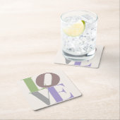 Modern Love Custom Wedding Kartonnen Onderzetters (Insitu)