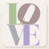 Modern Love Custom Wedding Kartonnen Onderzetters (Voorkant)