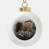 Modern Love Custom Wedding Photo Couples Keramische Bal Ornament (Voorkant)