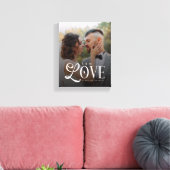 Modern Love Custom Wedding Photo Couples Monogram Canvas Afdruk (Insitu (Woonkamer))