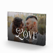 Modern Love Custom Wedding Photo Couples Monogram Fotoblokken (Rechts)