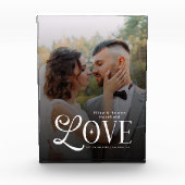 Modern Love Custom Wedding Photo Couples Monogram Fotoblokken (Voorkant)