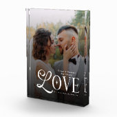 Modern Love Custom Wedding Photo Couples Monogram Fotoblokken (Rechts)