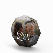 Modern Love Custom Wedding Photo Couples Monogram Fotoblokken (Rechts)