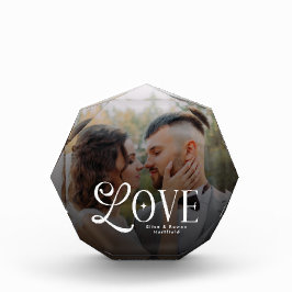 Modern Love Custom Wedding Photo Couples Monogram Fotoblokken