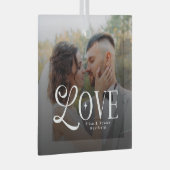 Modern Love Custom Wedding Photo Couples Monogram Glas Ornament (Voorkant Rechts)