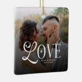 Modern Love Custom Wedding Photo Couples Monogram Keramisch Ornament (Rechts)