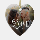 Modern Love Custom Wedding Photo Couples Monogram Keramisch Ornament (Rechts)