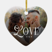 Modern Love Custom Wedding Photo Couples Monogram Keramisch Ornament (Voorkant)