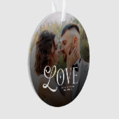 Modern Love Custom Wedding Photo Couples Monogram Ornament (voorkant)
